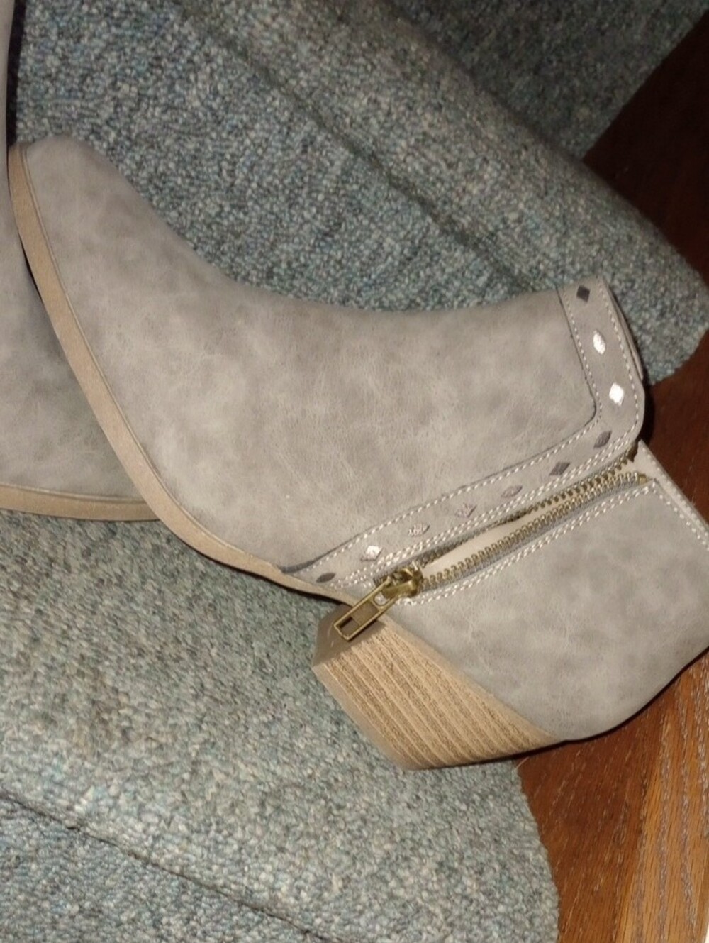 Jellypop Taupe Faux-Suede Ankle Bootie with Side Zip - Picture 2 of 2
